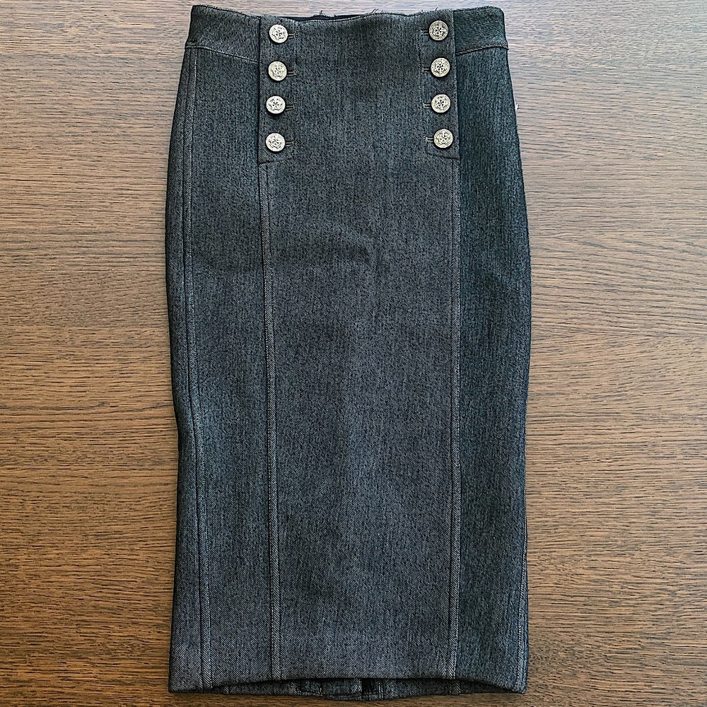 NEW Byron Lars Dark Pencil Skirt Size 6
